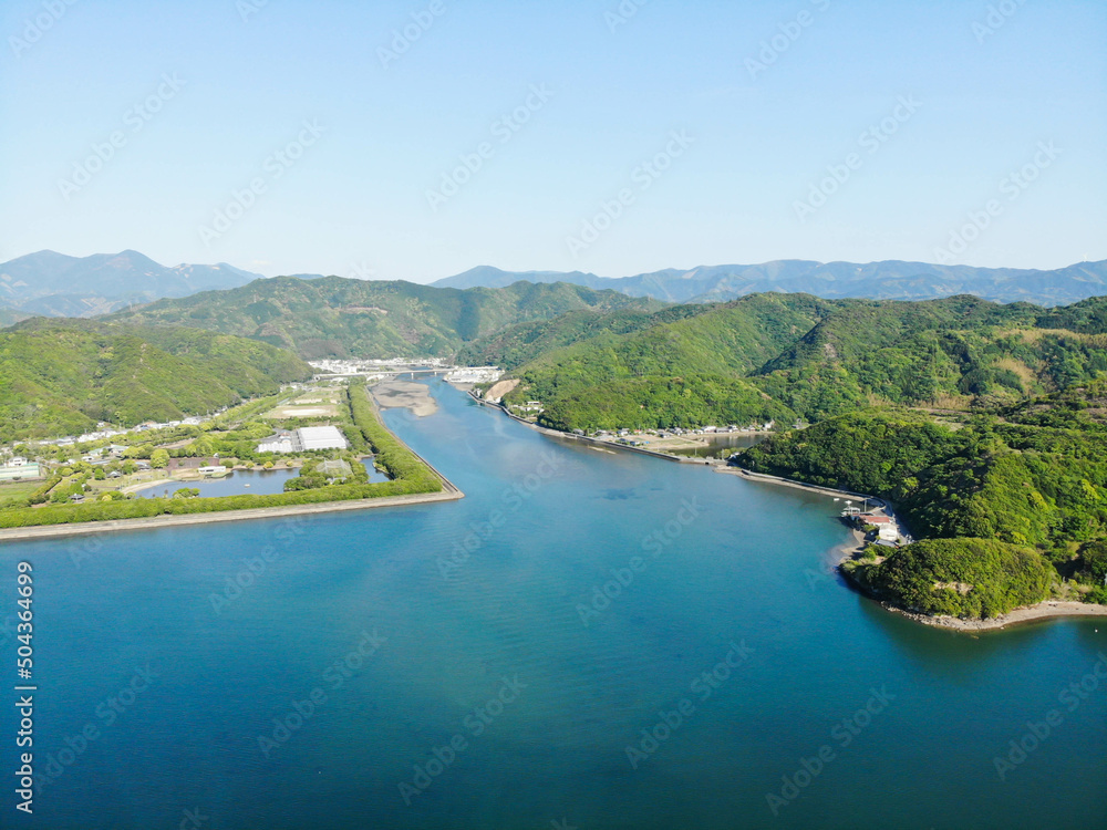 愛媛県宇和島市　岩松川河口の風景
