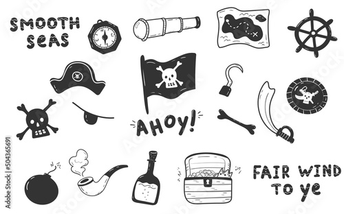 Pirate doodle set
