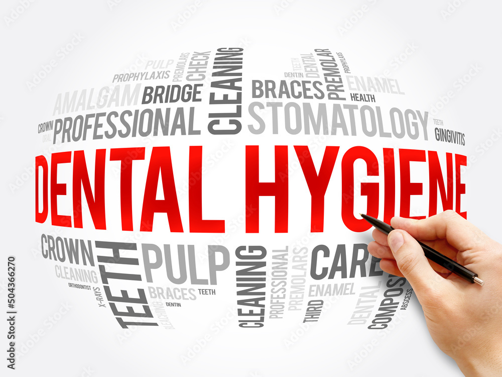 Dental hygiene word cloud collage, health concept background Dental hygiene word cloud collage, health concept background