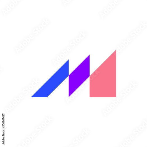 Initials M moving forward vector logo
