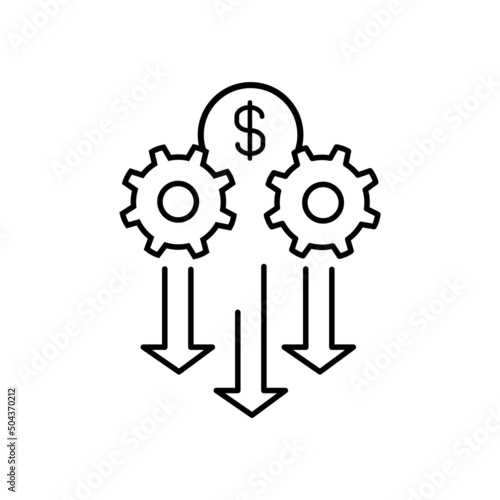 cash flow, money management line icon, cash flow optimization line icon