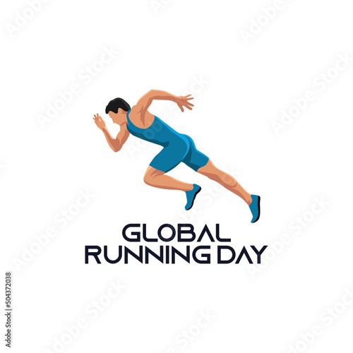 vector graphic of global running day good for global running day celebration. flat design. flyer design.flat illustration.