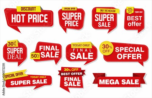 Modern super sale stickers and tags colorful collection 