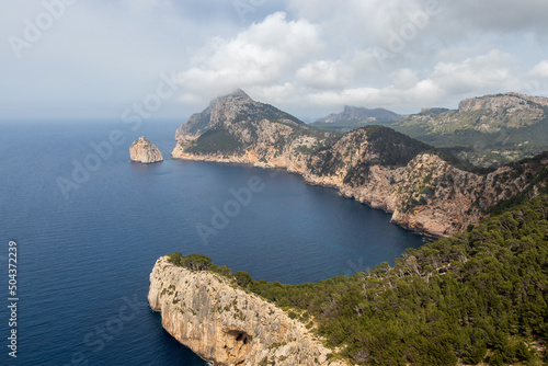 panoramic view of the Es Colomer viewpoint, on the Balearic island of Palma de Mallorca, Spain