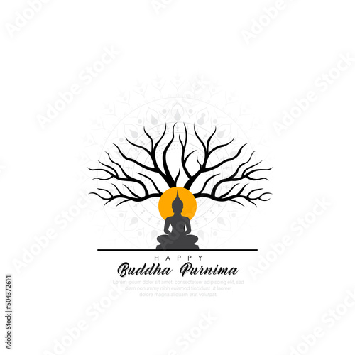 Happy Buddha Purnima Vesak,Buddhist festival- Vector