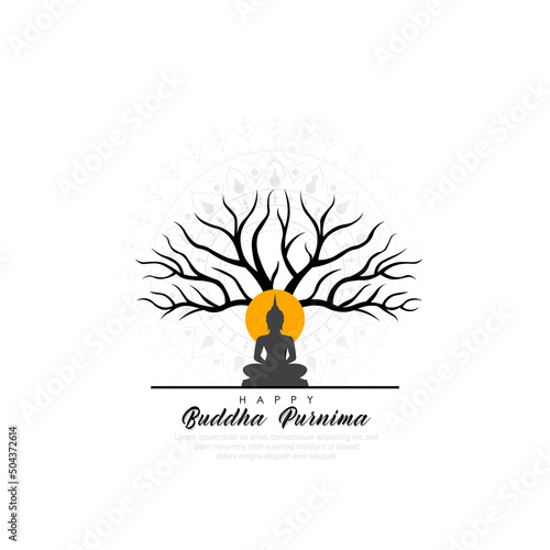 Happy Buddha Purnima Vesak,Buddhist festival- Vector
