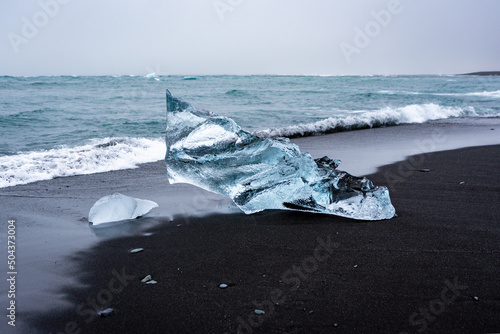 Ice  glacier diamond beach Iceland