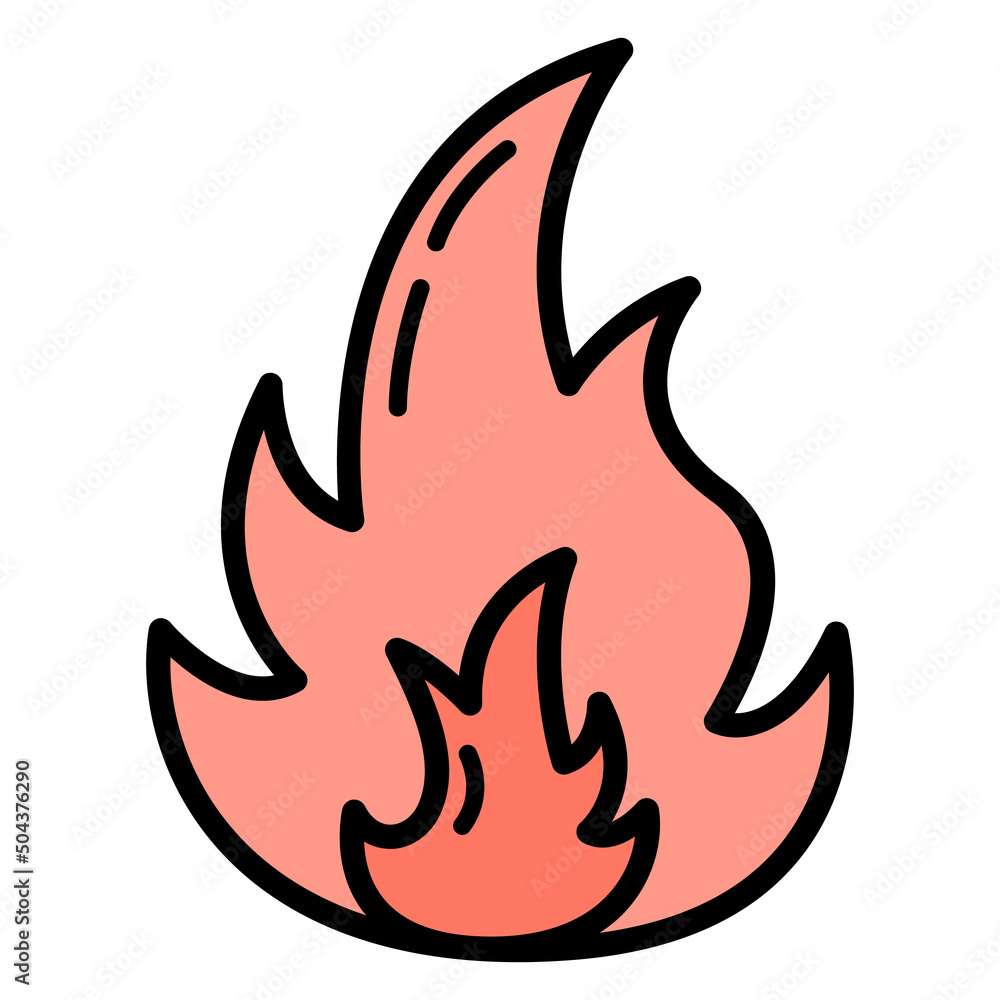 Fire energy source concept cartoon simple flat vector illustration, isolated on white. Fire energy source concept cartoon simple flat vector illustration, isolated on white.