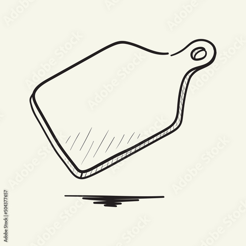 Cutting board. Hand drawn vector illustration.