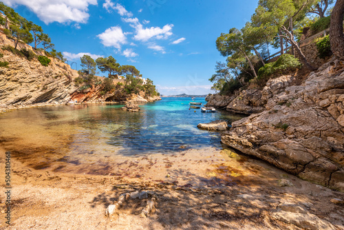 Obraz na płótnie Mallorca island, a small beach among the rocks w salonie