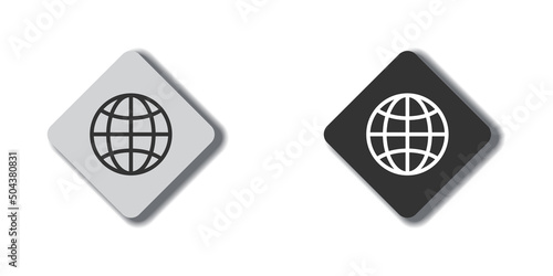 Globe icon. Web symbol. Vector illustration.