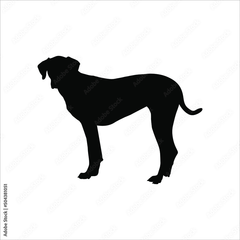 Dog Silhouette for Logo or Graphic Design Element. Vector Illustration 