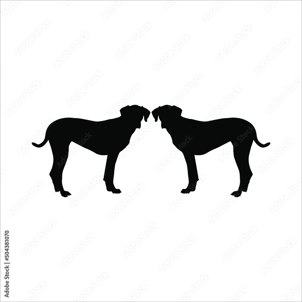 Dog Silhouette for Logo or Graphic Design Element. Vector Illustration 