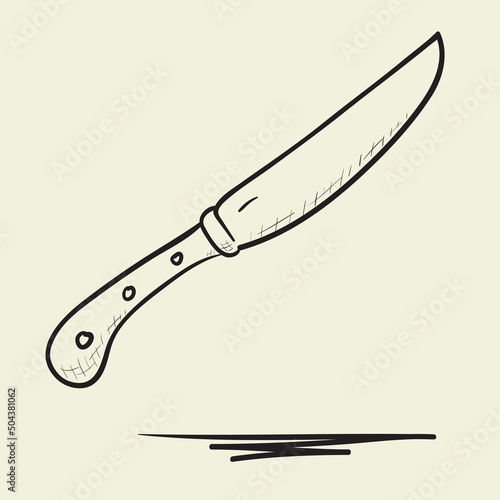 Knife kitchen sketch. Vector illustration