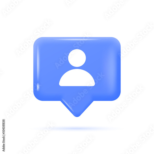 Subscriber notifications, 3d social media notification icons. vector illustration in realistic style isolated on white background.