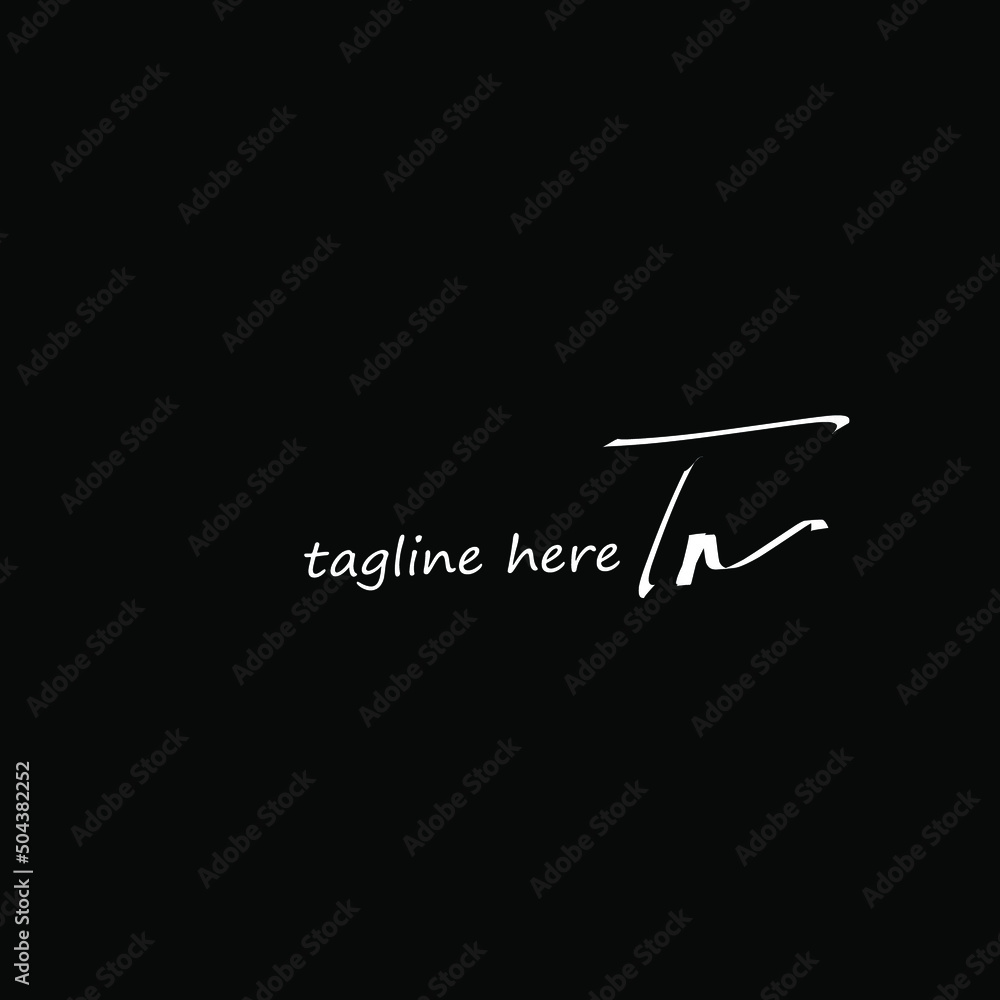 Tn initial handwriting logo vector Tn initial handwriting logo vector