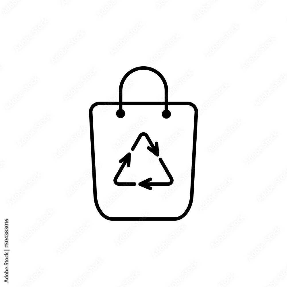 Environmental protection concept recycled shopping bag line icon EPS 10 Environmental protection concept recycled shopping bag line icon EPS 10