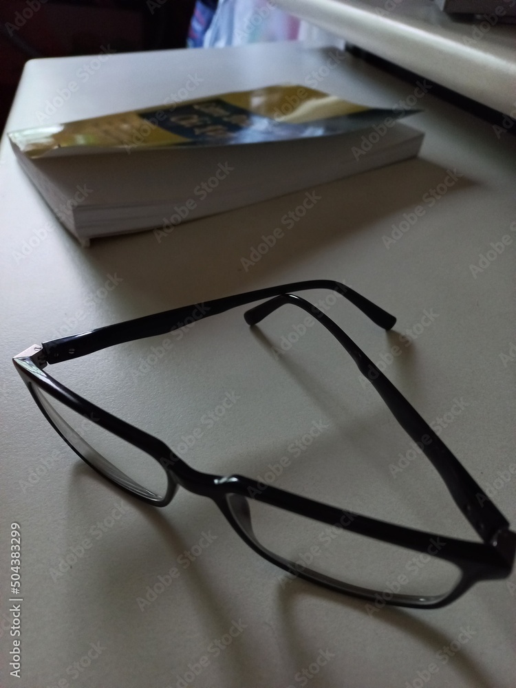 glasses and book