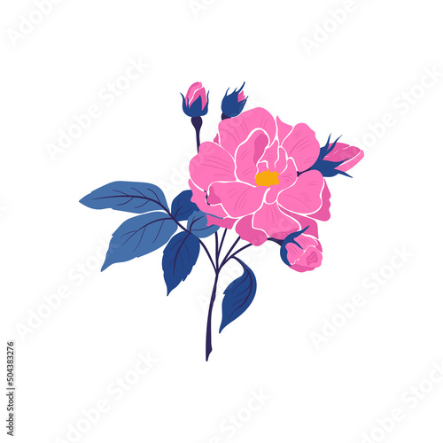 Wallpaper Mural Floral elements. Flower and green leaves. Modern trendy Matisse minimal style.  Floral poster, invite. Vector arrangements for greeting card or invitation design Torontodigital.ca