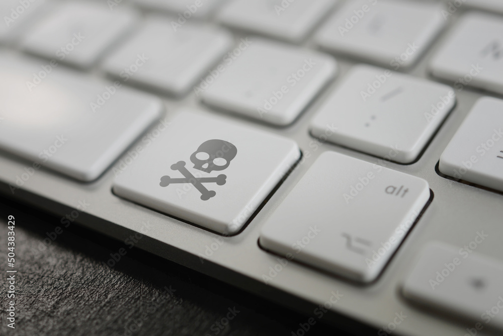 Clavier d'ordinateur - touche tête de mort Clavier d'ordinateur - touche tête de mort
