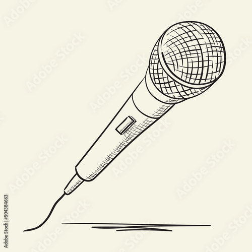 Hand drawn mikrofon illustration