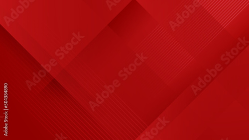 Leinwand Poster Abstract lines pattern technology on red gradients background.