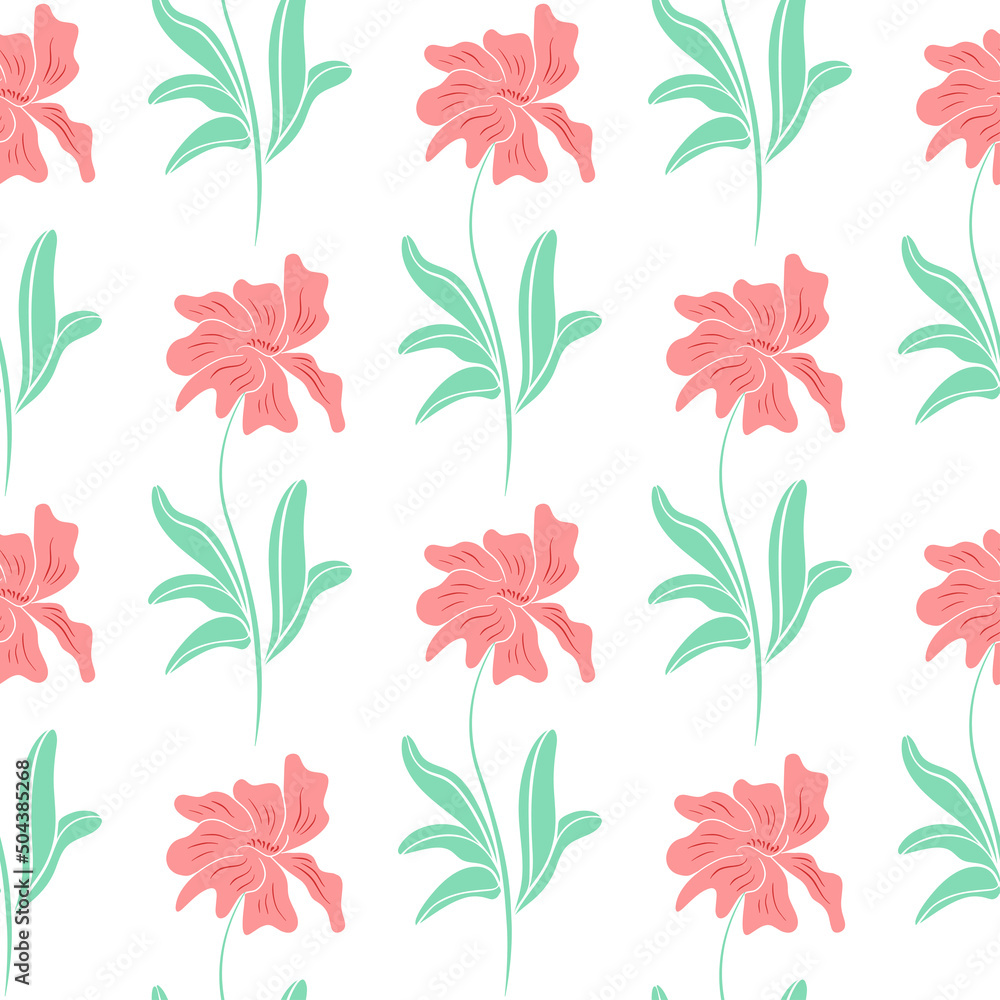 Summer floral seamless pattern vector illustration. Delicate background with flowers. Template for textile, packaging, wallpaper and design