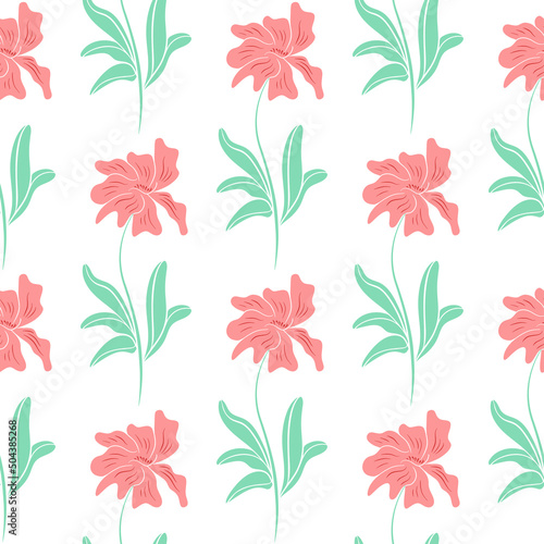 Summer floral seamless pattern vector illustration. Delicate background with flowers. Template for textile  packaging  wallpaper and design