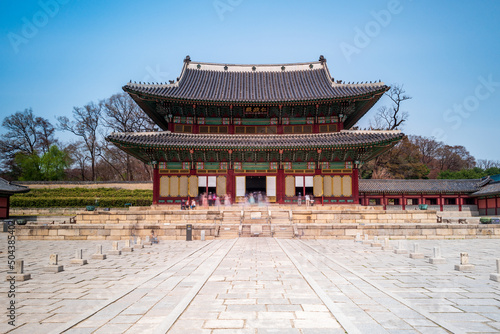 Injeongjeon Hall in Changdeokgung Palace long exposure, Seoul, South Korea.