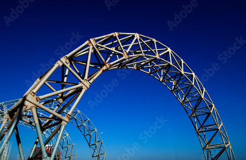 A steel structure on a blue sky