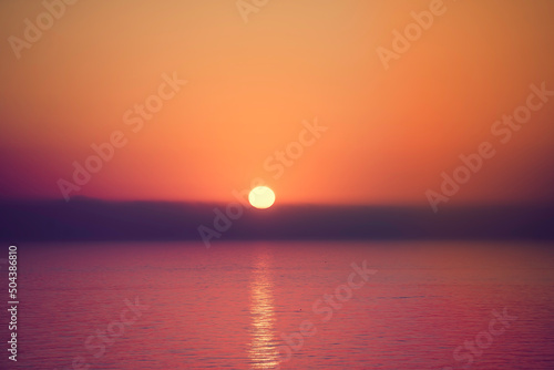 Seascape with a beautiful sunset over the sea
