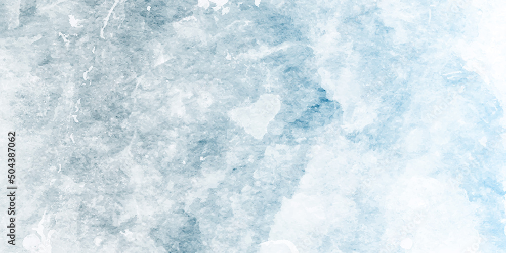 Fototapeta premium Abstract watercolor paint background by teal color blue and white with liquid fluid texture with abstract cloudy sky concept with color splash design. 