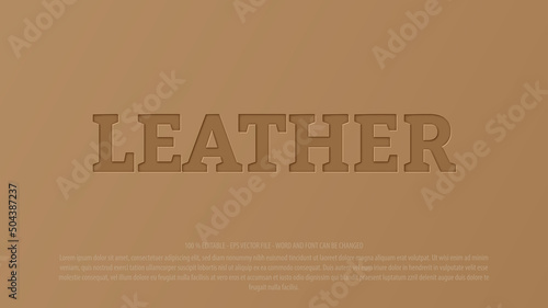 Leather 3d style editable text effect 