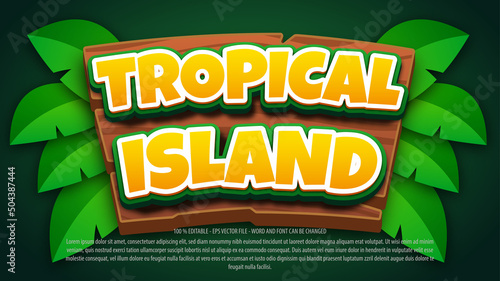 Tropical island 3d style editable text effect 