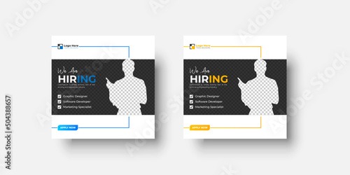 We are hiring job vacancy social media post or square web banner template design