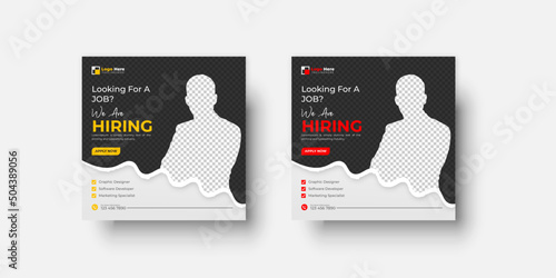 We are hiring job vacancy social media post or square web banner template design