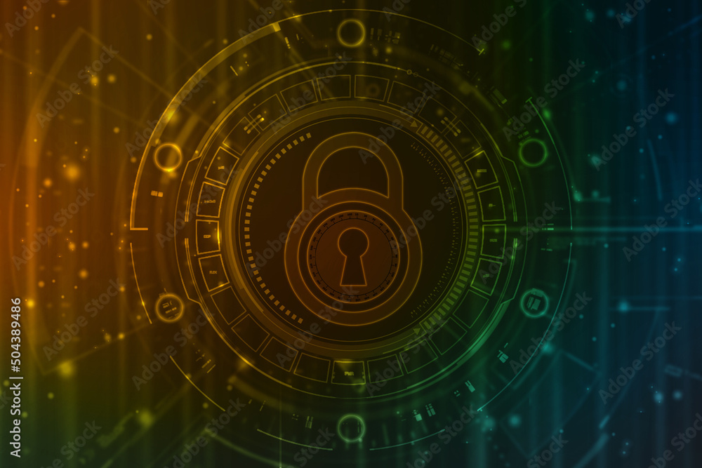 Digital Padlock on abstract technology background, Technology security concept. Modern safety digital background. Protection system, Cyber Security and safety information, personal data concept Digital Padlock on abstract technology background, Technology security concept. Modern safety digital background. Protection system, Cyber Security and safety information, personal data concept