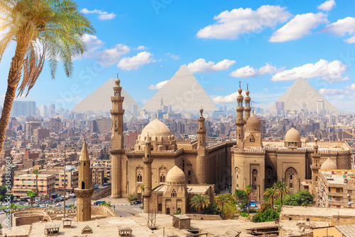 Mosque and Madrasa of Sultan Hasan, view from the Citadel of Cairo, Egypt