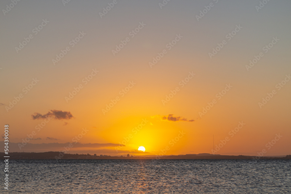 Sunset on the lake in Porto Alegre