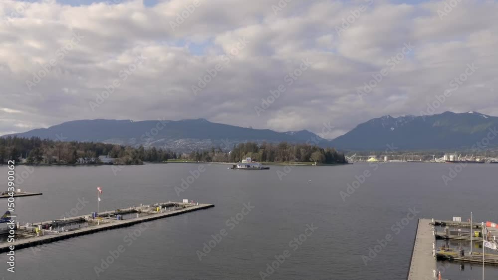 Vancouver Harbour Flight Centre, Floatplane Terminal At Burrard Inlet In Canada. - wide panning