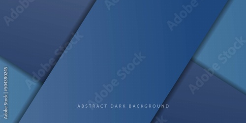 Abstract dark blue gradient illustration background with simple pattern.overlap style cool design.Eps10 vector