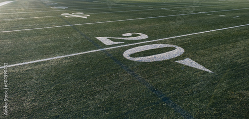 Twenty Yard Line On an American Football Field