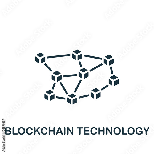 Blockchain Technology icon. Monochrome simple Fintech Industry icon for templates, web design and infographics