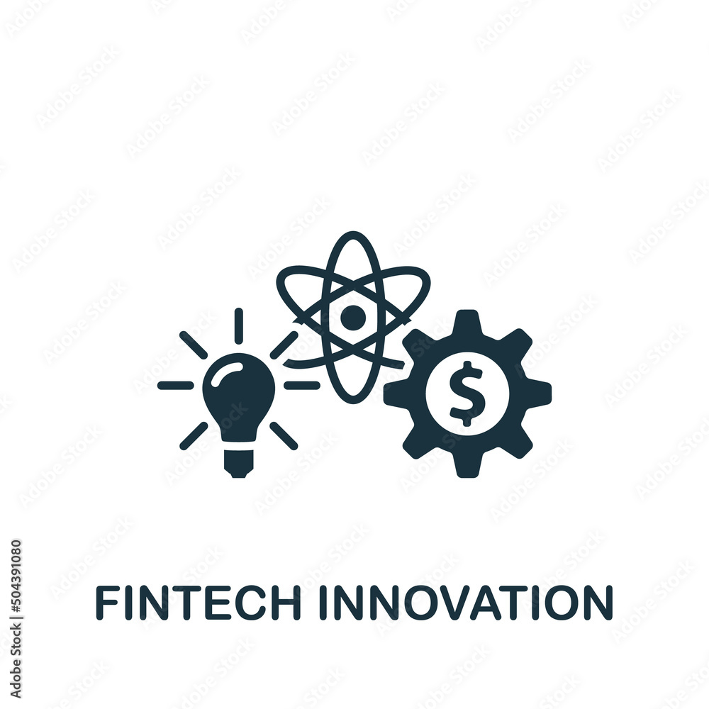 Fintech Innovation icon. Monochrome simple Fintech Industry icon for templates, web design and infographics