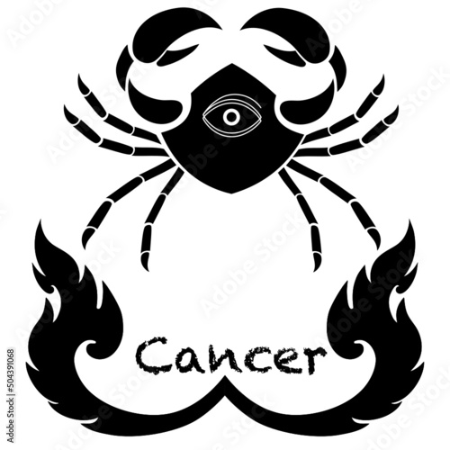 Cancer Zodiac Sign. Cancer horoscope, Taurus horoscope. 12 zodiac signs, each horoscope, 12 zodiac horoscopes represented by animals. Cancer  man in line back.