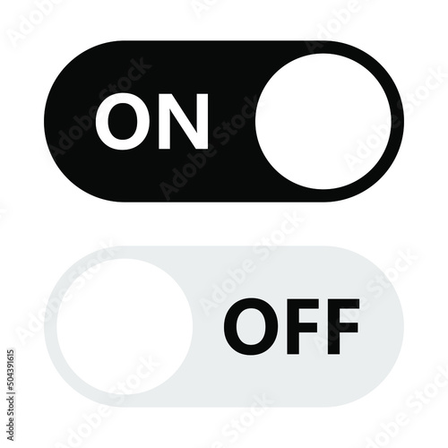On and Off toggle switch buttons. Flat design switch buttons set. Vector illustration EPS 10