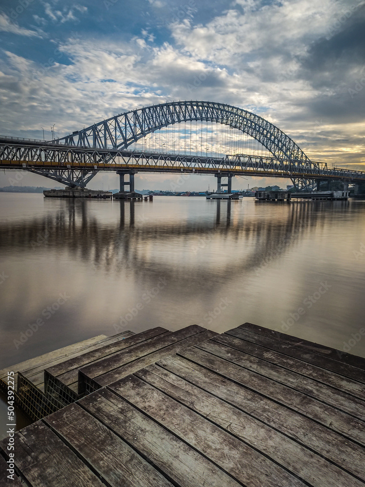 Naklejka premium The Mahakam Twin Bridge is a bridge of pride for the citizens of Samarinda