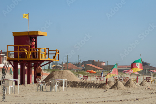 Lifeguard hut in Pinhal Beach, Rio Grande do Sul
