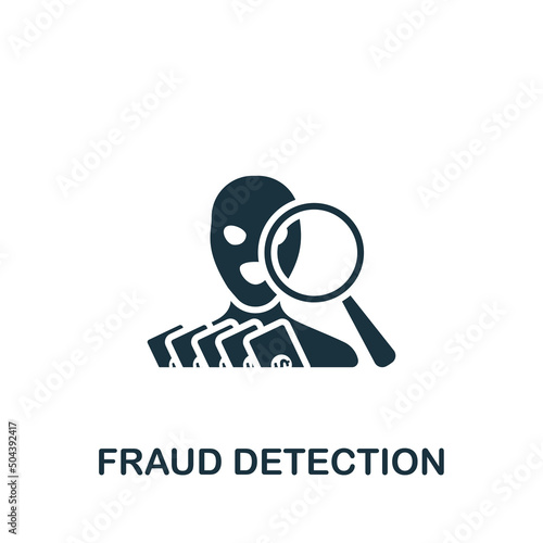 Fraud Detection icon. Monochrome simple Fintech Industry icon for templates, web design and infographics