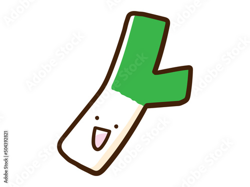 かわいいネギのキャラクターの手書き風イラスト